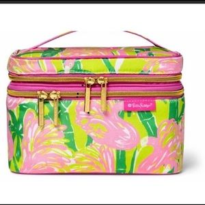 Lilly Pulitzer for Target Pink & Lime Green Flamingo Cosmetic Train Case